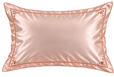 Modal Pillowcase, Embroidered — Black
