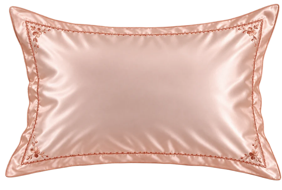 Modal Pillowcase, Embroidered — Beige